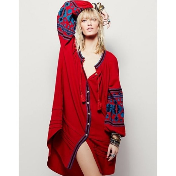 Free People In the Clear Embroidered Tunic Dress - Picture 2 of 8